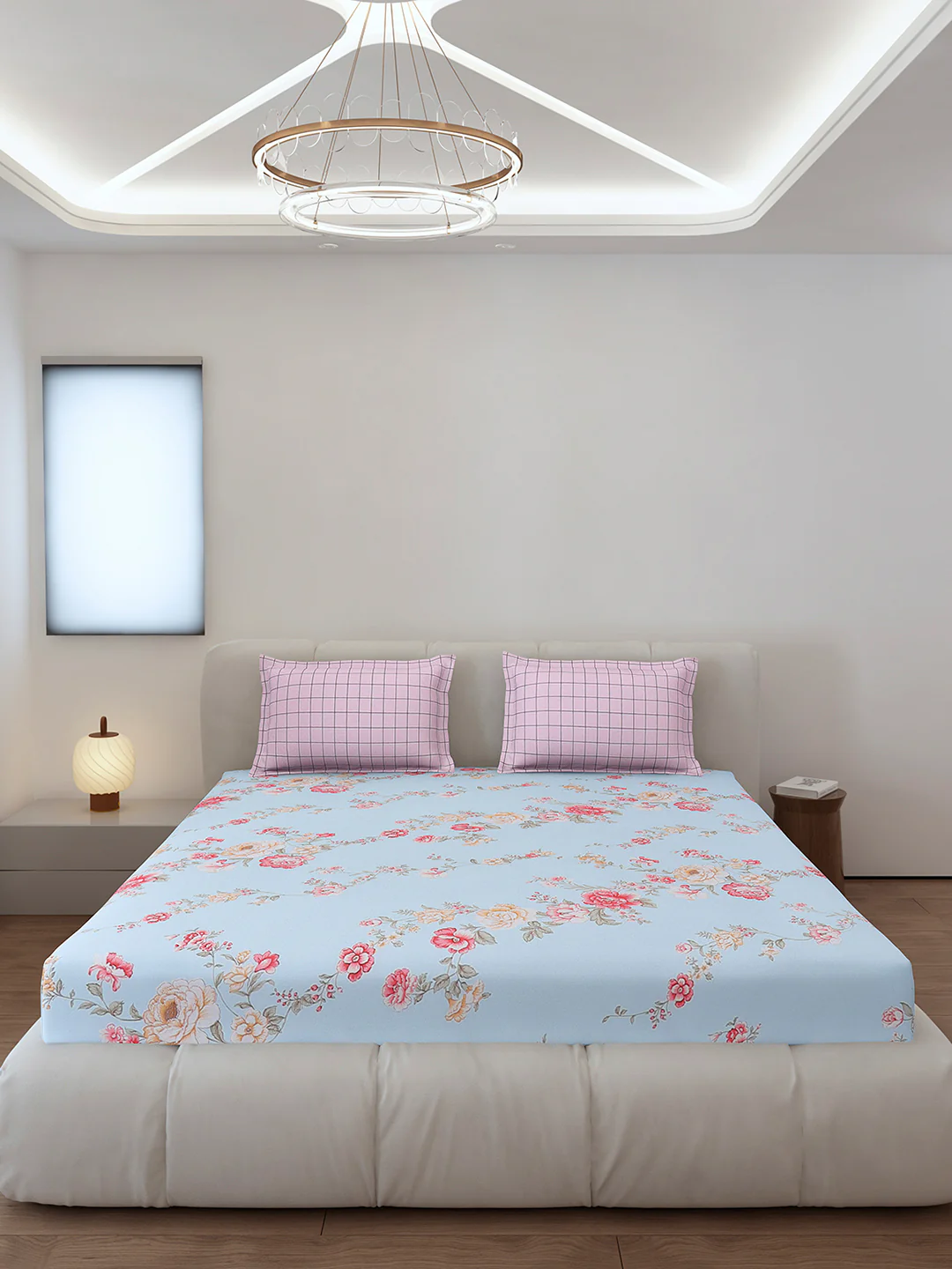 130 GSM Polyester King Size 1 Bedsheet with 2 Pillow Covers (Edmond) - Image 3