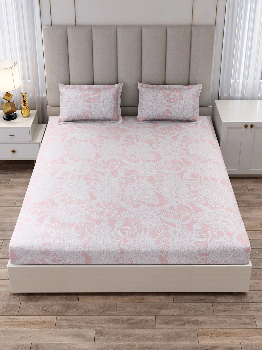 130 GSM Polyester King Size 1 Bedsheet with 2 Pillow Covers (Royal King) - Image 3