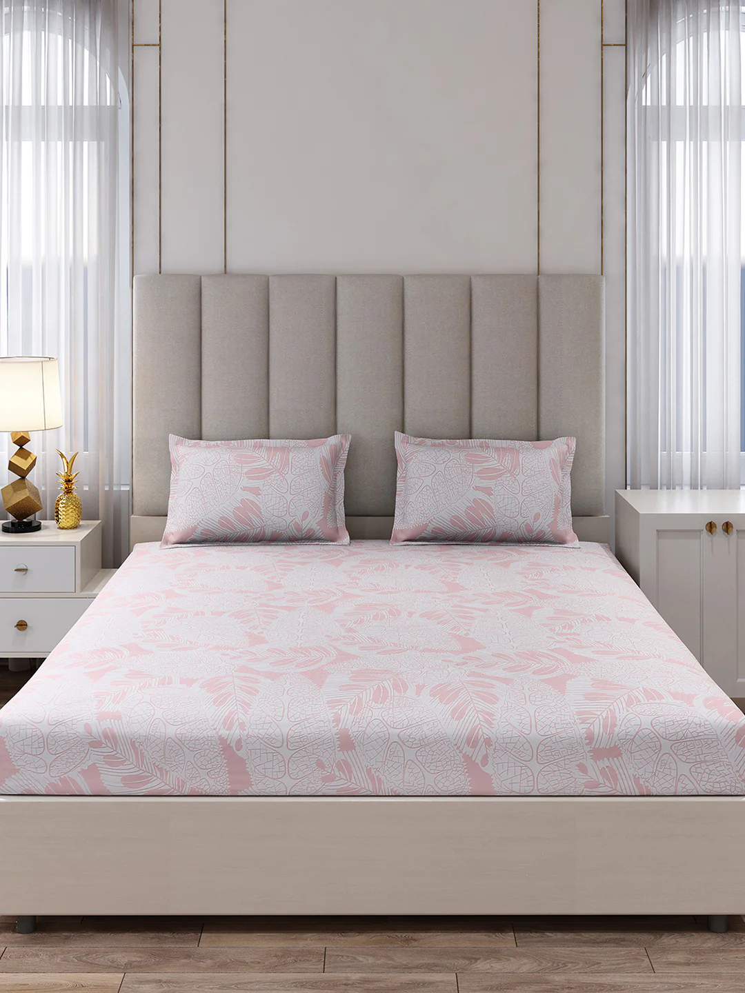 130 GSM Polyester King Size 1 Bedsheet with 2 Pillow Covers (Royal King) - Image 4