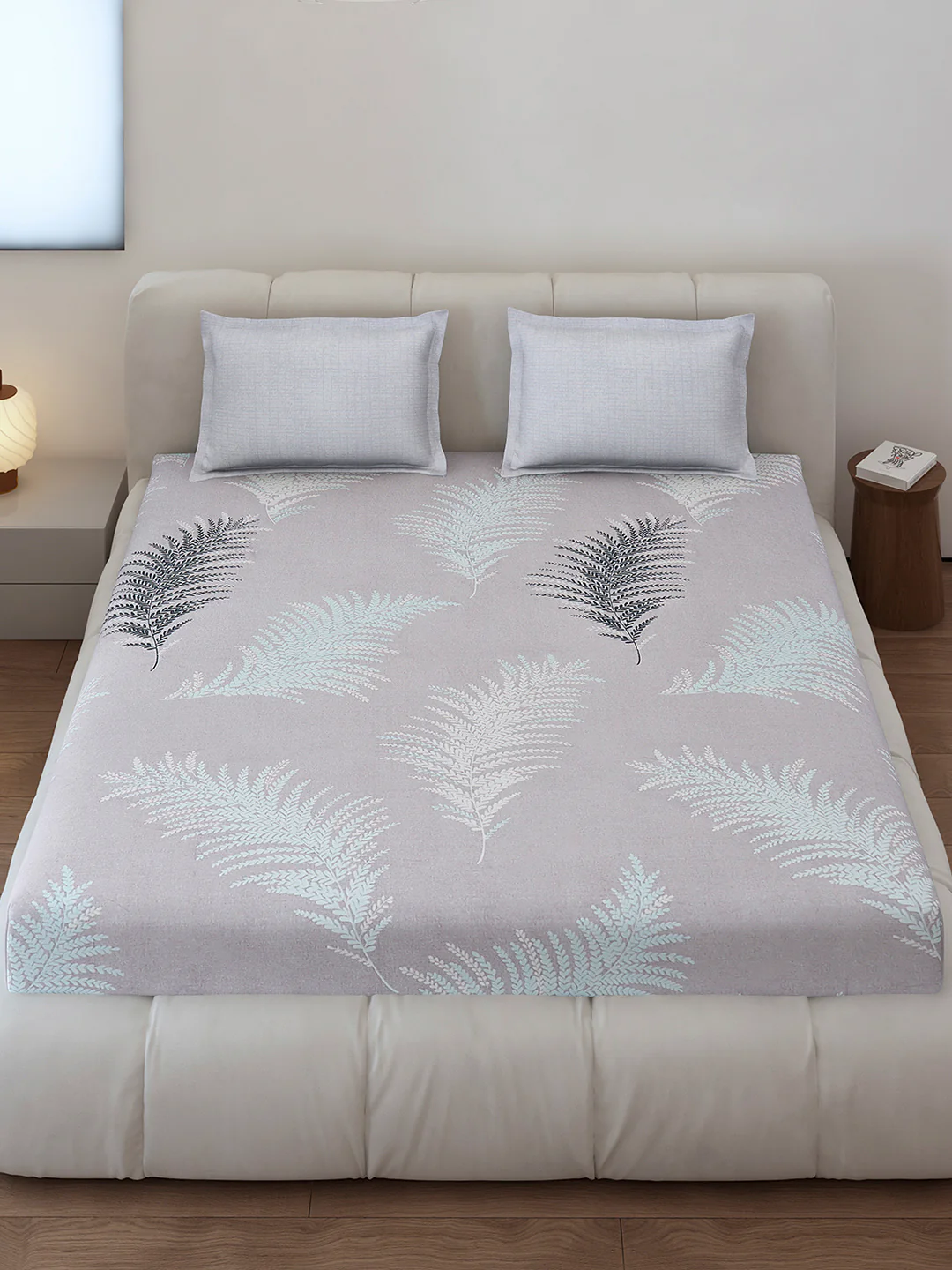 130 GSM Polyester King Size 1 Bedsheet with 2 Pillow Covers (Stanley) - Image 2
