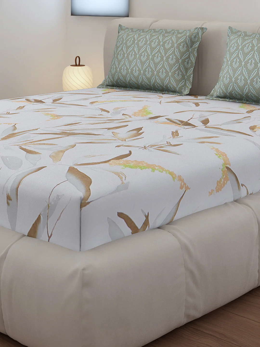 130 GSM Polyester King Size 1 Bedsheet with 2 Pillow Covers (Stanley) - Image 4
