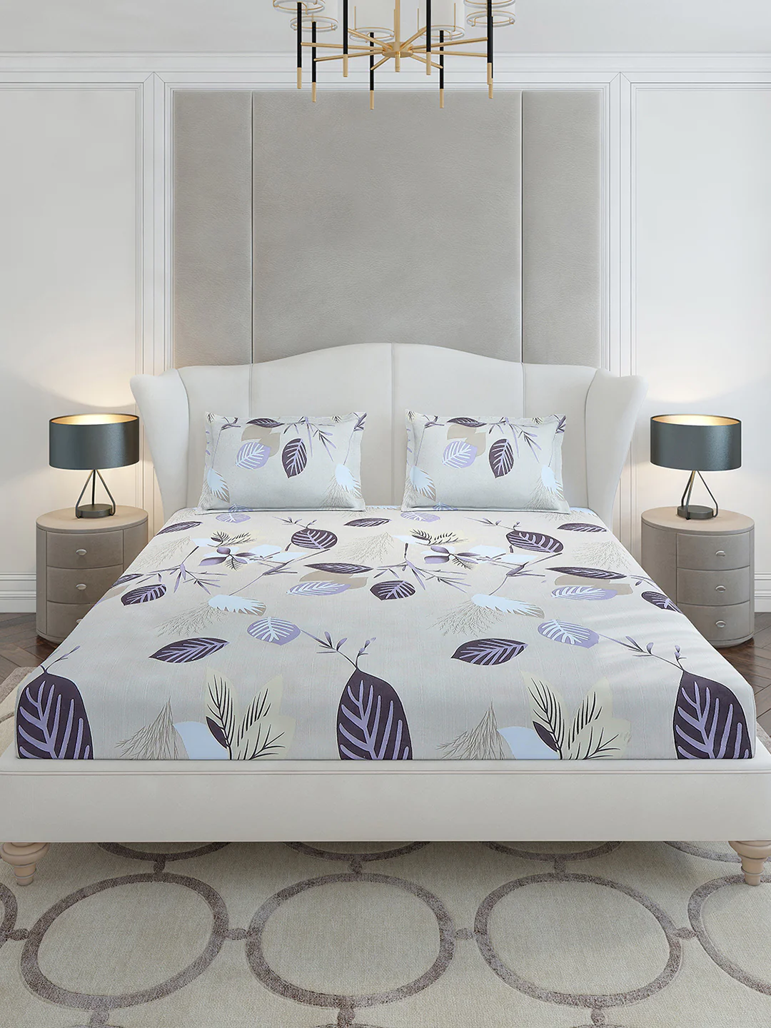 130 GSM Polyester King Size 1 Bedsheet with 2 Pillow Covers (Stanley Gold) - Image 3