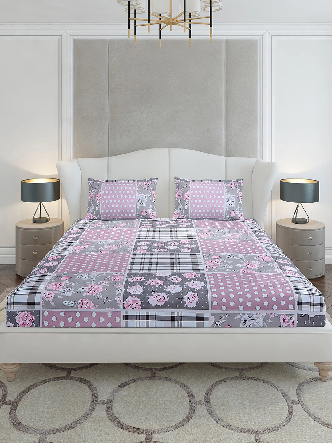 130 GSM Polyester King Size 1 Bedsheet with 2 Pillow Covers (Stanley Gold) - Image 3