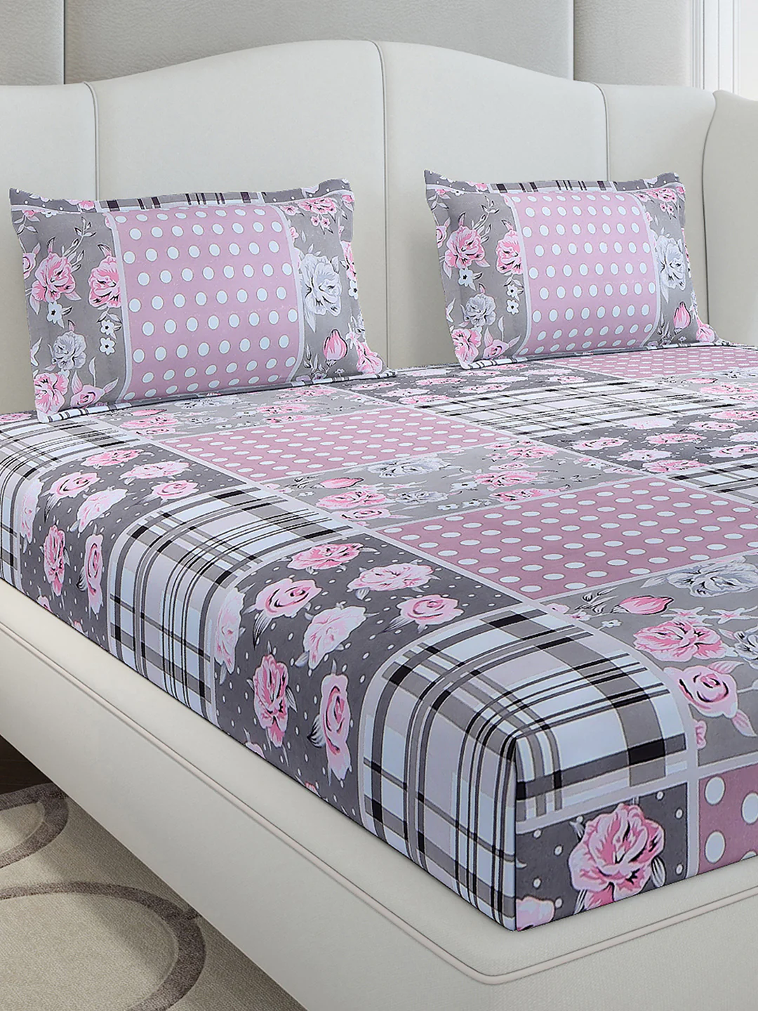 130 GSM Polyester King Size 1 Bedsheet with 2 Pillow Covers (Stanley Gold) - Image 4