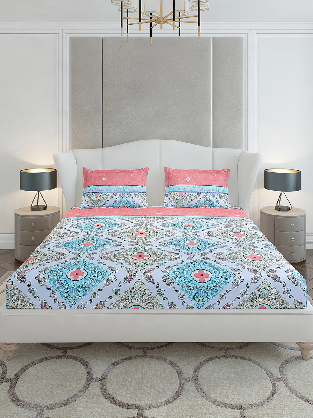 130 GSM Polyester King Size 1 Bedsheet with 2 Pillow Covers (Stanley Gold) - Image 3