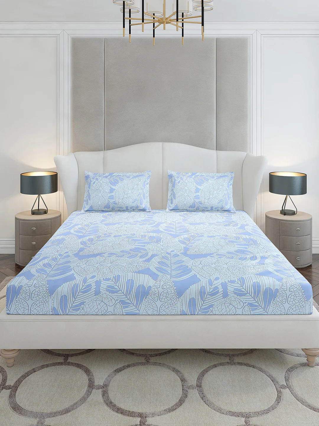 130 GSM Polyester King Size 1 Bedsheet with 2 Pillow Covers (Stanley Gold) - Image 3