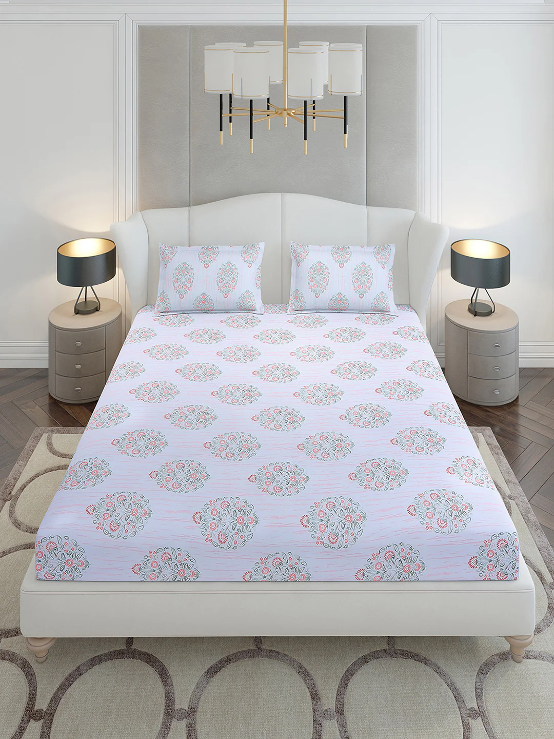 130 GSM Polyester King Size 1 Bedsheet with 2 Pillow Covers (Stanley Gold) - Image 2