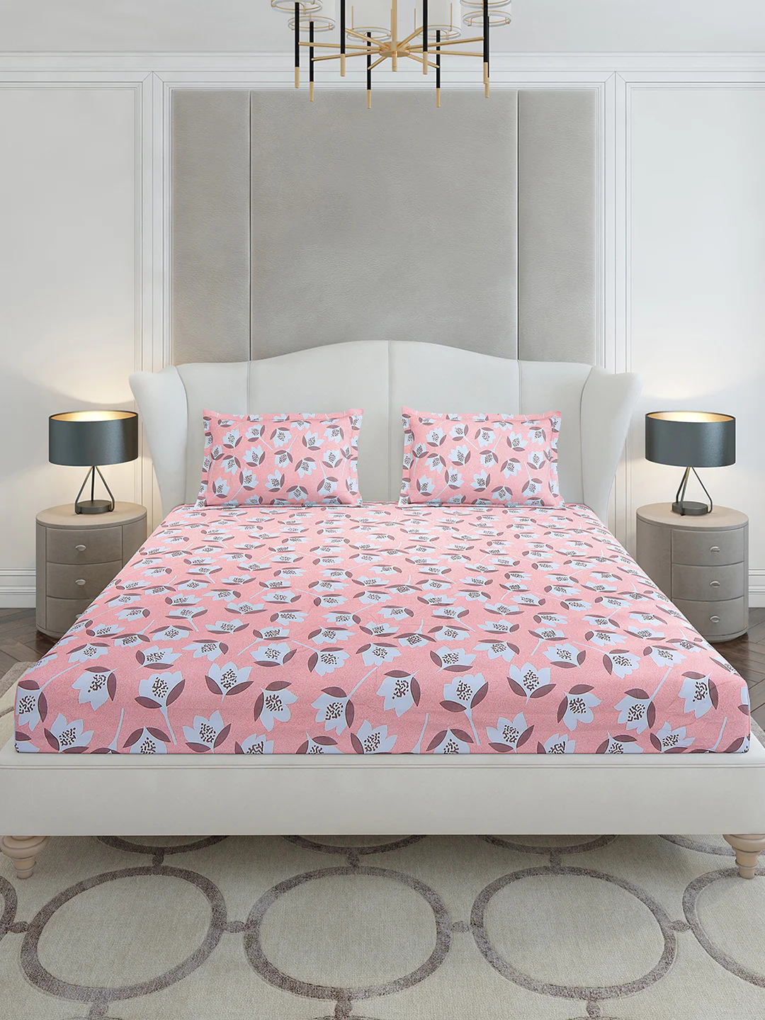 130 GSM Polyester King Size 1 Bedsheet with 2 Pillow Covers (Stanley Gold) - Image 3
