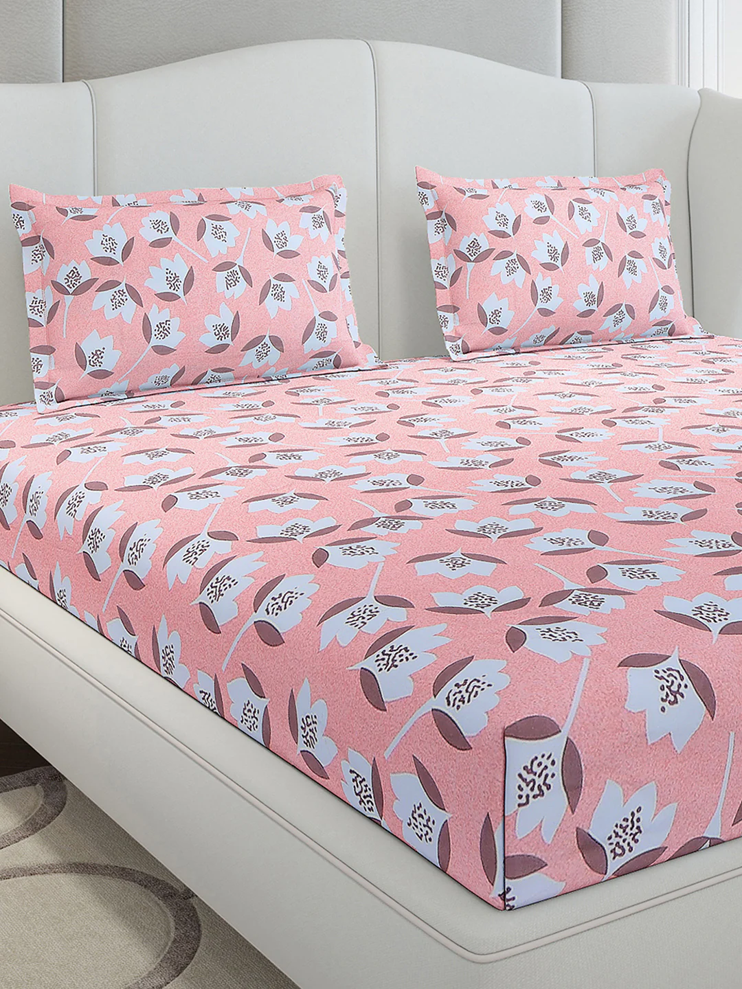 130 GSM Polyester King Size 1 Bedsheet with 2 Pillow Covers (Stanley Gold) - Image 4