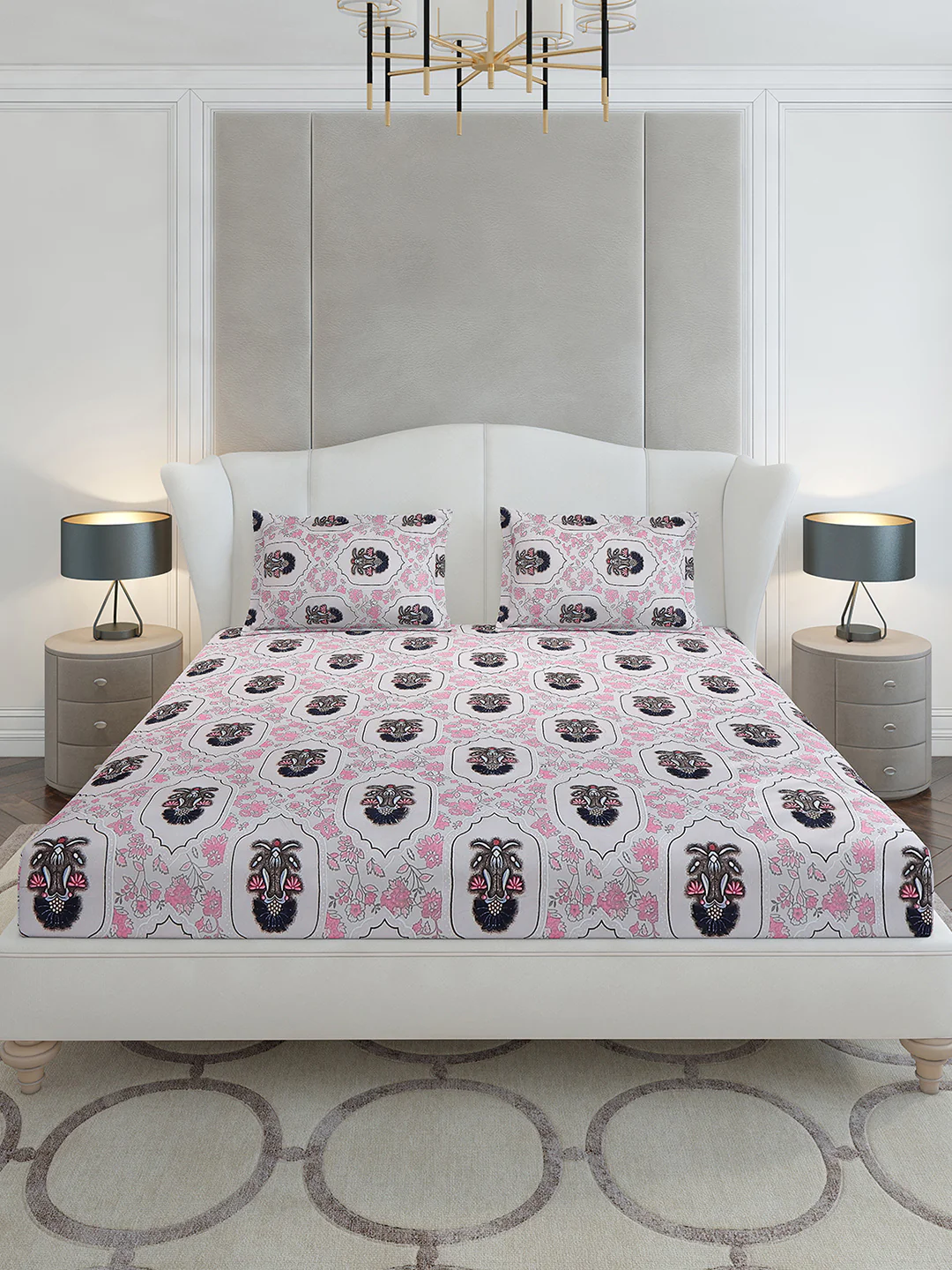 130 GSM Polyester King Size 1 Bedsheet with 2 Pillow Covers (Stanley Gold) - Image 3
