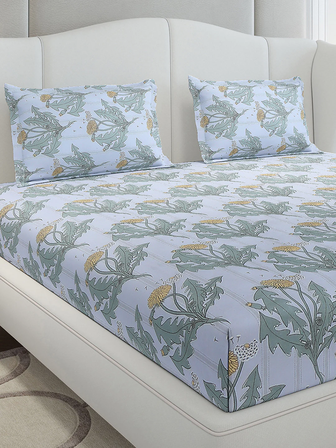 130 GSM Polyester King Size 1 Bedsheet with 2 Pillow Covers (Stanley Gold) - Image 4