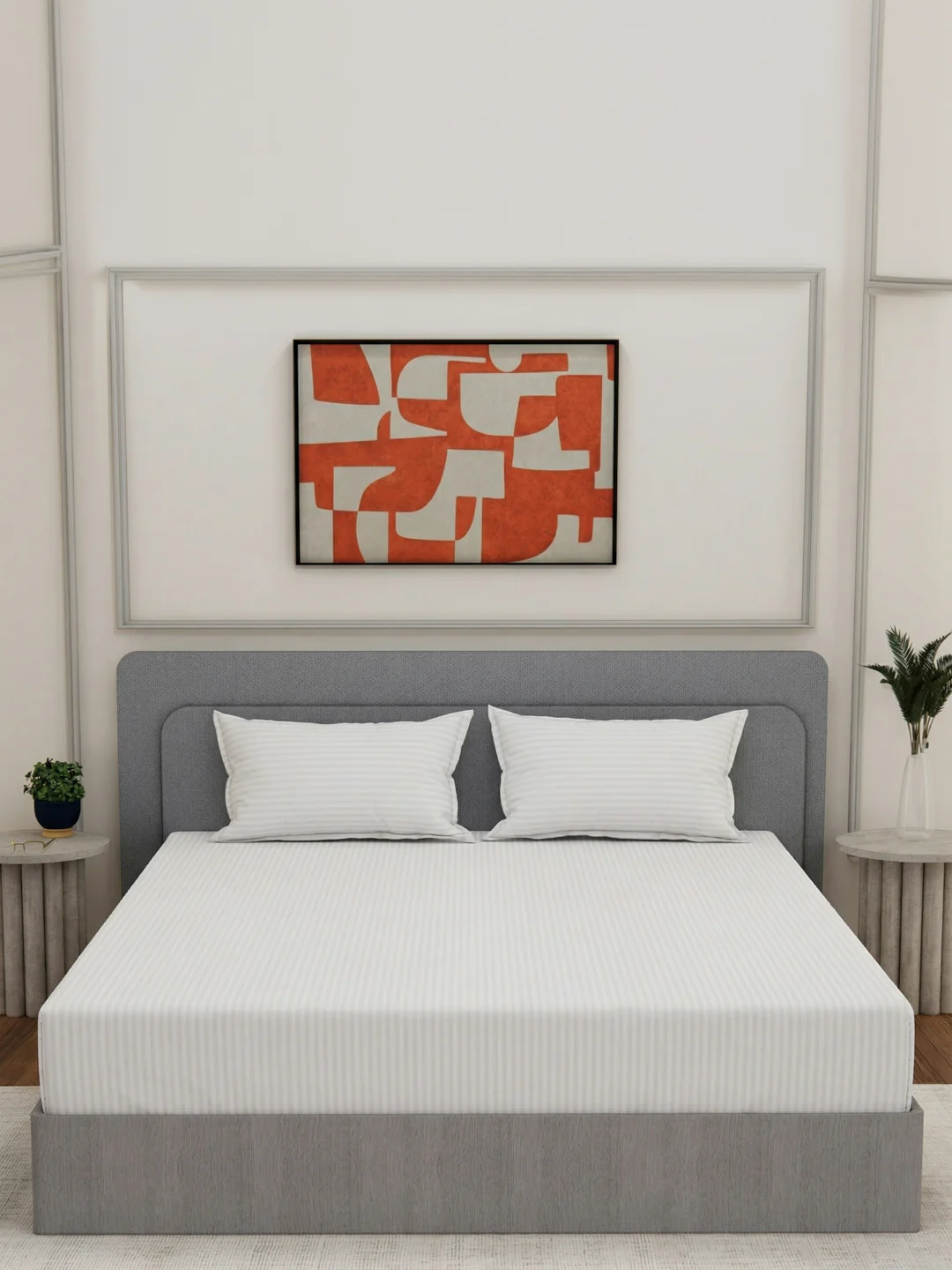 130 GSM Polyester King Size Bedsheet with 2 Pillow Covers Hotel Essential Collection - Image 3