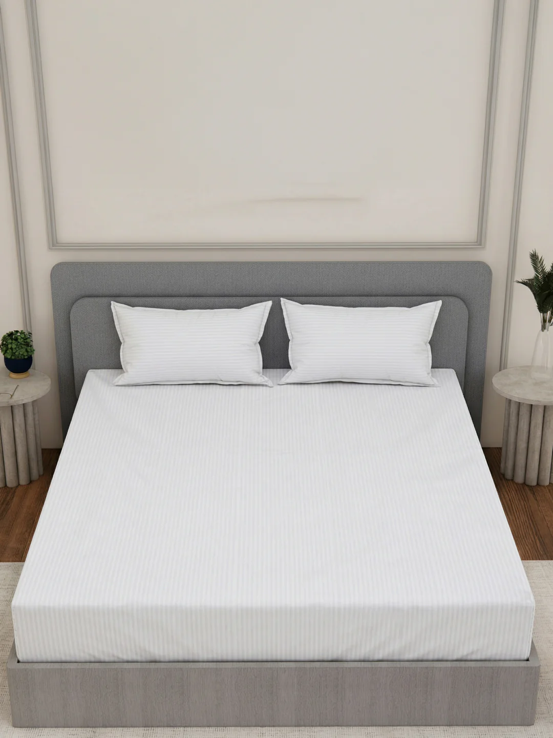 130 GSM Polyester King Size Bedsheet with 2 Pillow Covers Hotel Essential Collection - Image 4