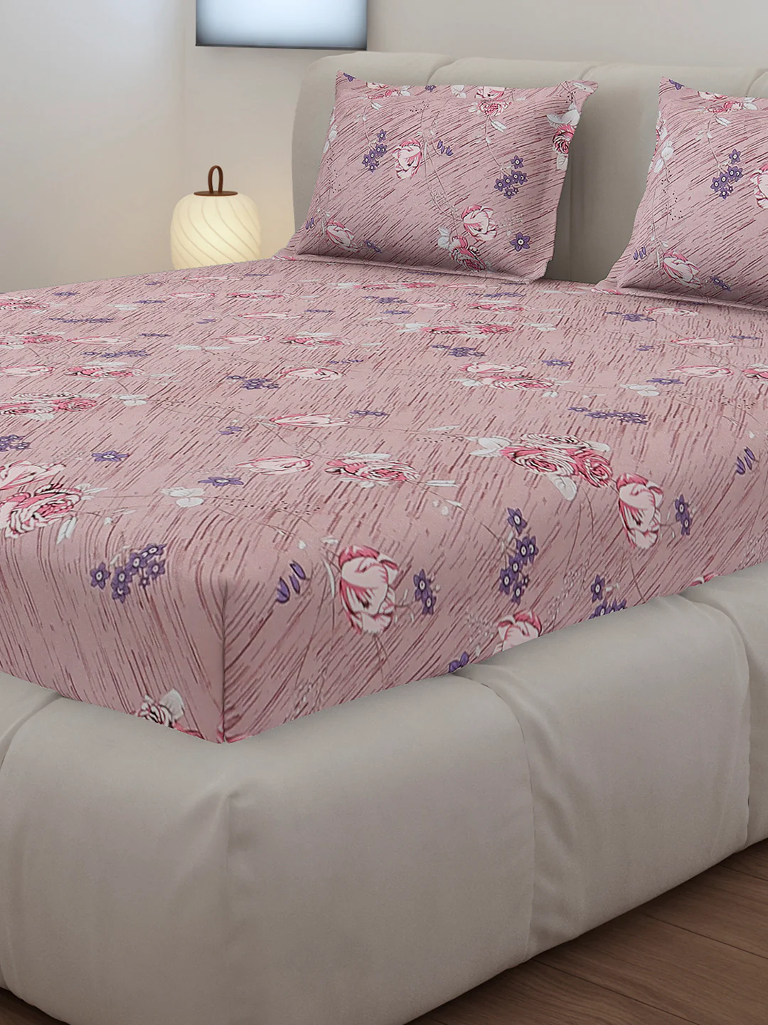 130 GSM Polyester Queen Size 1 Bedsheet with 2 Pillow Covers (Sanskriti) - Image 4