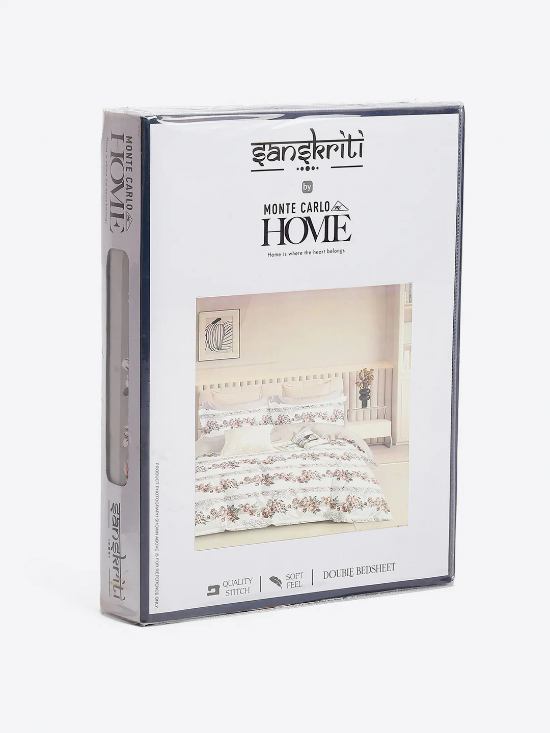 130 GSM Polyester Queen Size 1 Bedsheet with 2 Pillow Covers (Sanskriti) - Image 9