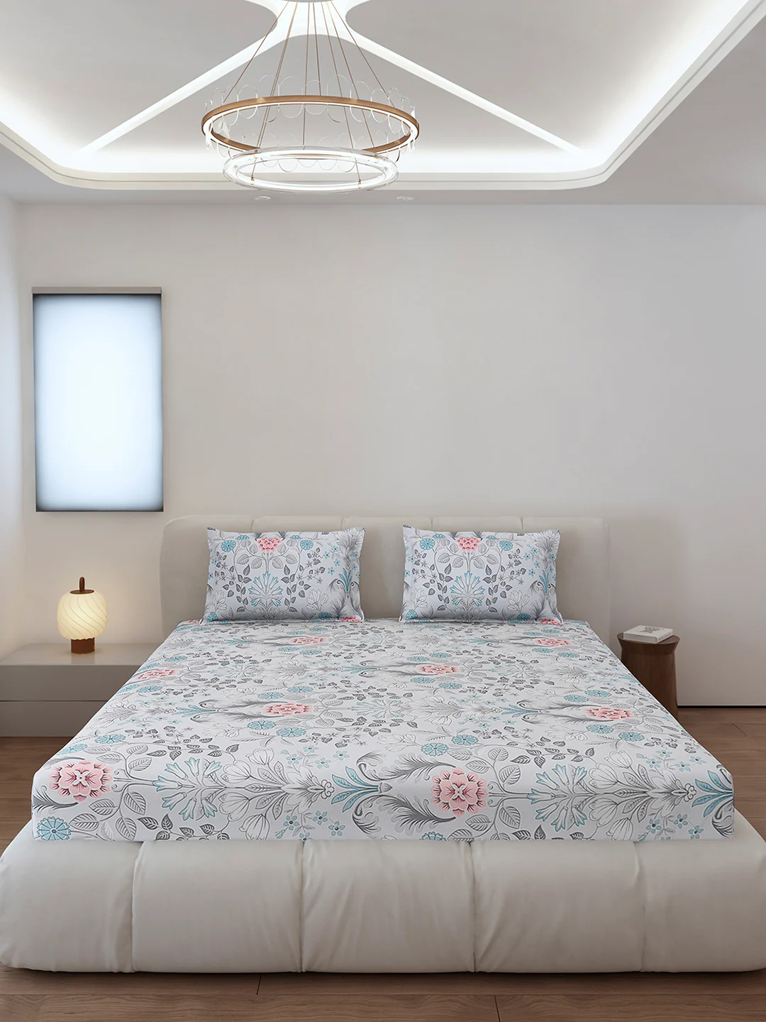 130 GSM Polyester Queen Size 1 Bedsheet with 2 Pillow Covers (Sanskriti) - Image 3