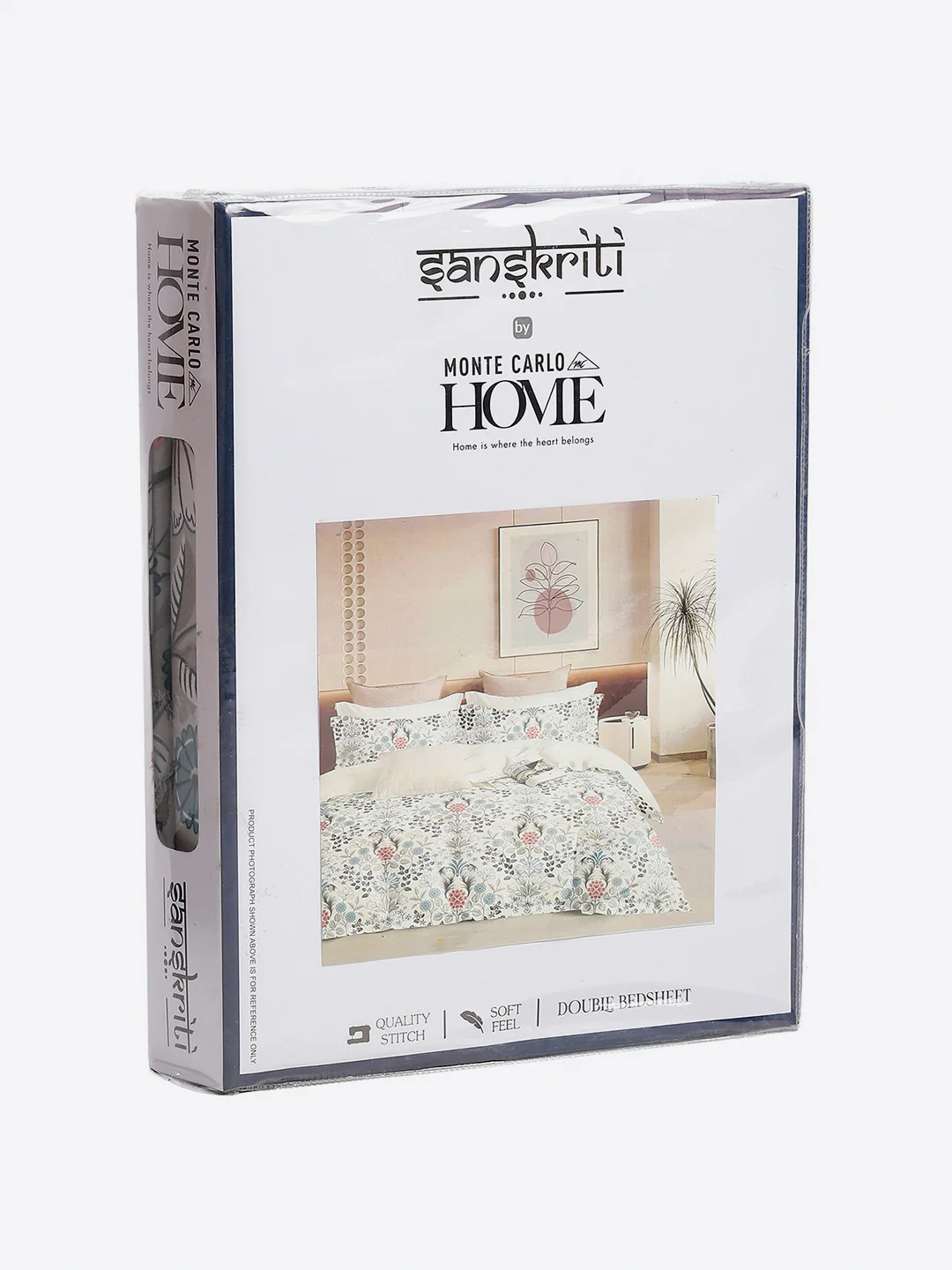130 GSM Polyester Queen Size 1 Bedsheet with 2 Pillow Covers (Sanskriti) - Image 9