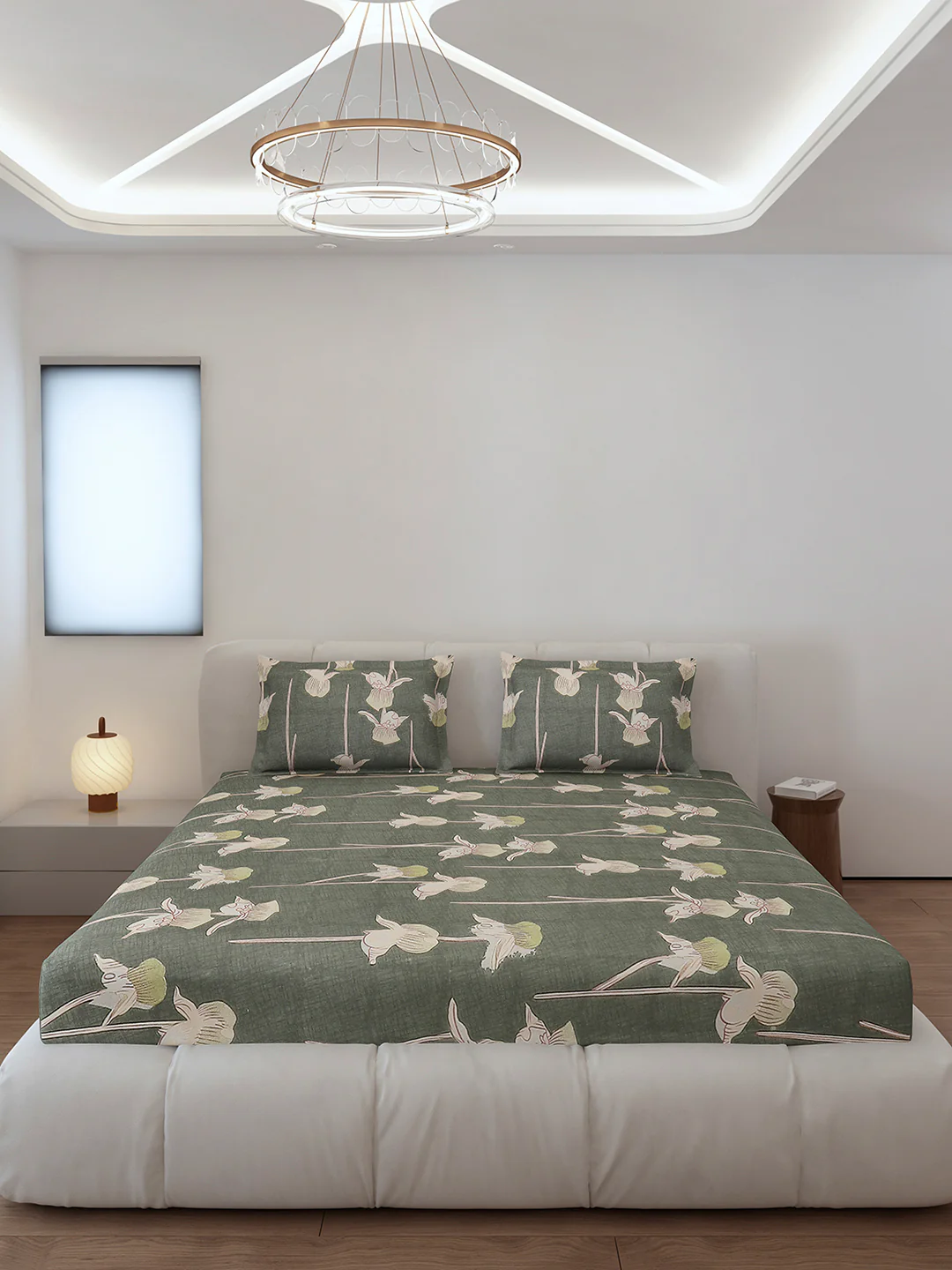 130 GSM Polyester Queen Size 1 Bedsheet with 2 Pillow Covers (Sanskriti) - Image 3