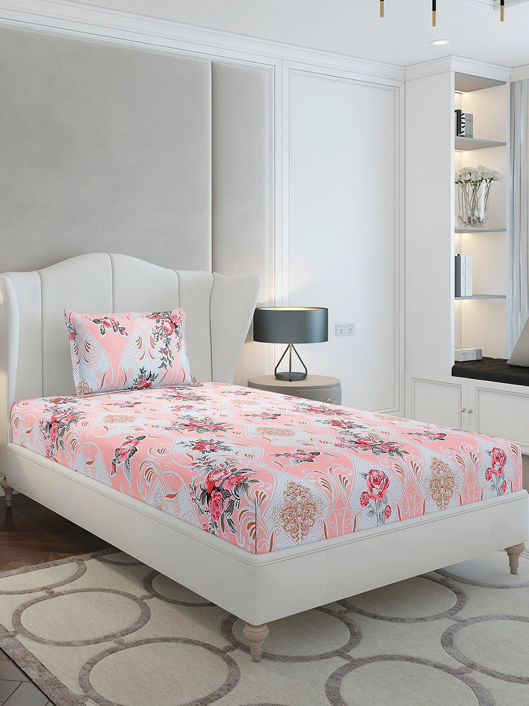 130 GSM Polyester Single Bedsheet with 1 Pillow Cover (Decoy) - Image 4