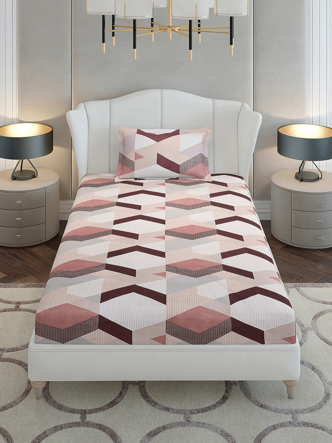 130 GSM Polyester Single Bedsheet with 1 Pillow Cover (Decoy) - Image 2