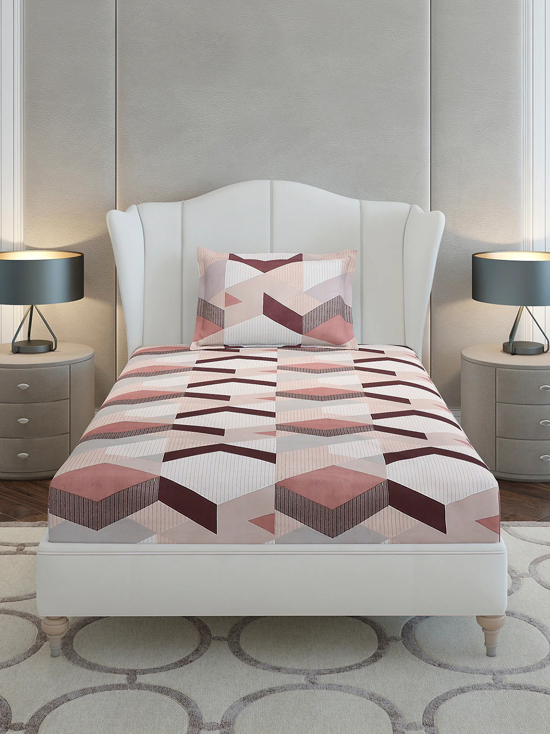 130 GSM Polyester Single Bedsheet with 1 Pillow Cover (Decoy) - Image 3