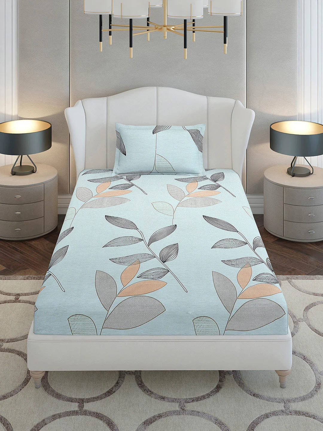 130 GSM Polyester Single Bedsheet with 1 Pillow Cover (Decoy) - Image 2
