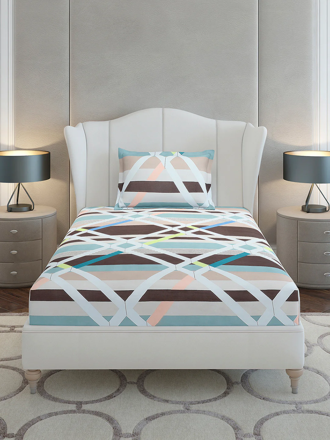 130 GSM Polyester Single Bedsheet with 1 Pillow Cover (Decoy) - Image 3