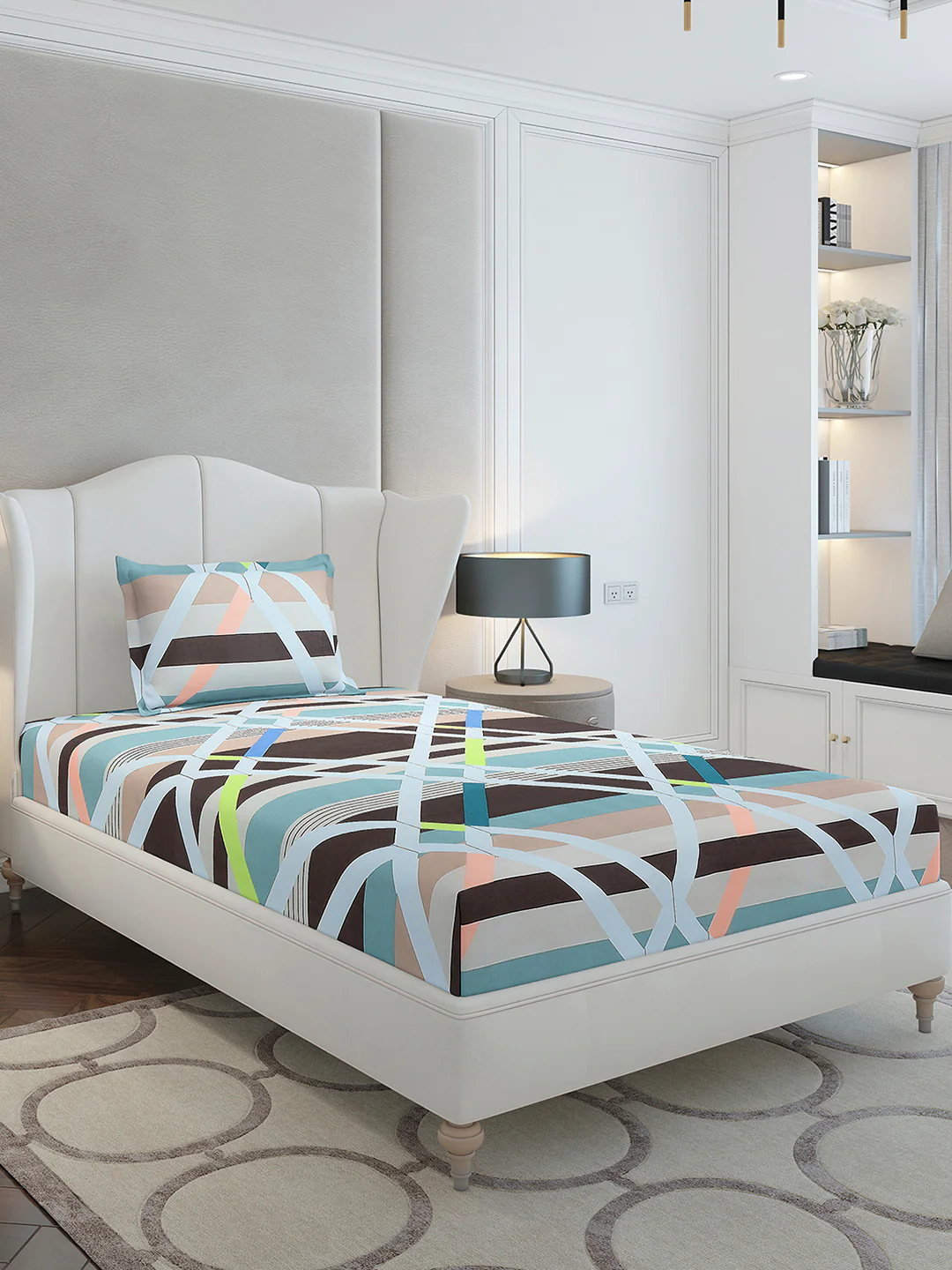 130 GSM Polyester Single Bedsheet with 1 Pillow Cover (Decoy) - Image 4