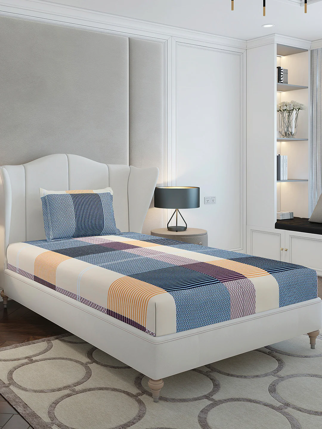 130 GSM Polyester Single Bedsheet with 1 Pillow Cover (Decoy) - Image 4
