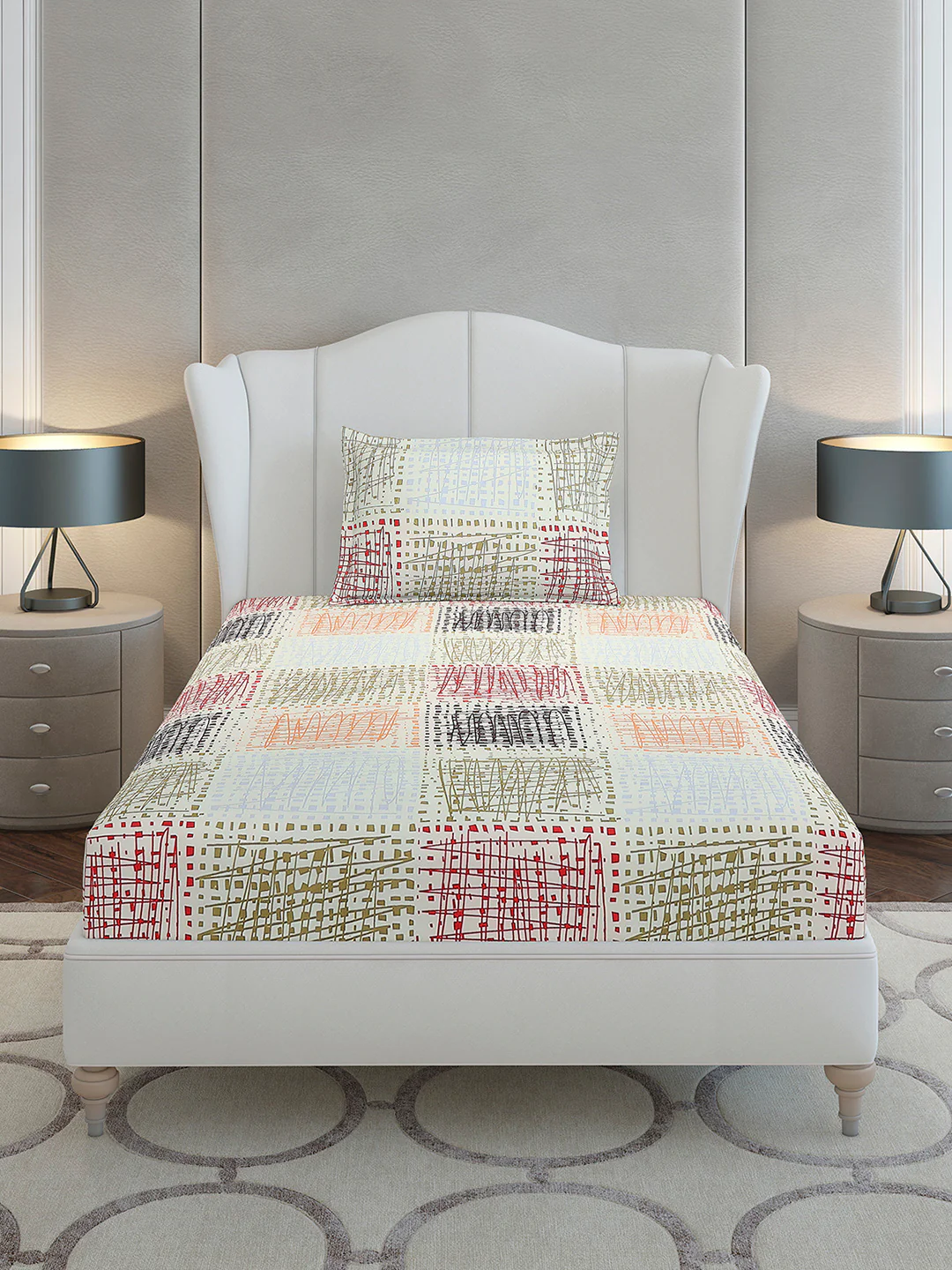 130 GSM Polyester Single Bedsheet with 1 Pillow Cover (Decoy) - Image 3