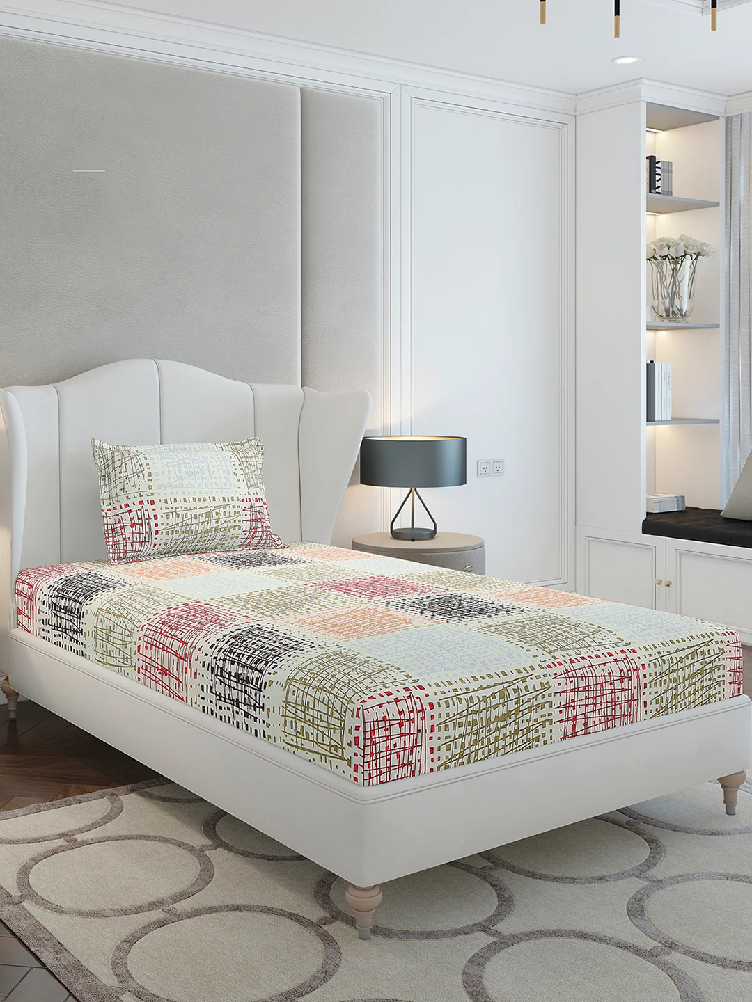 130 GSM Polyester Single Bedsheet with 1 Pillow Cover (Decoy) - Image 4