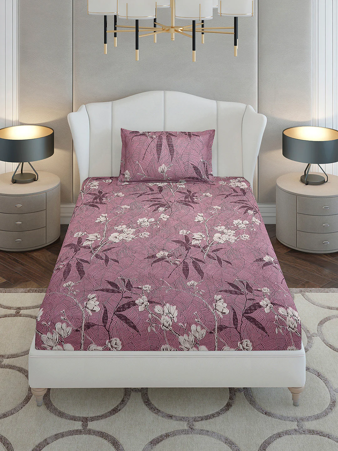 130 GSM Polyester Single Bedsheet with 1 Pillow Cover (Decoy) - Image 2