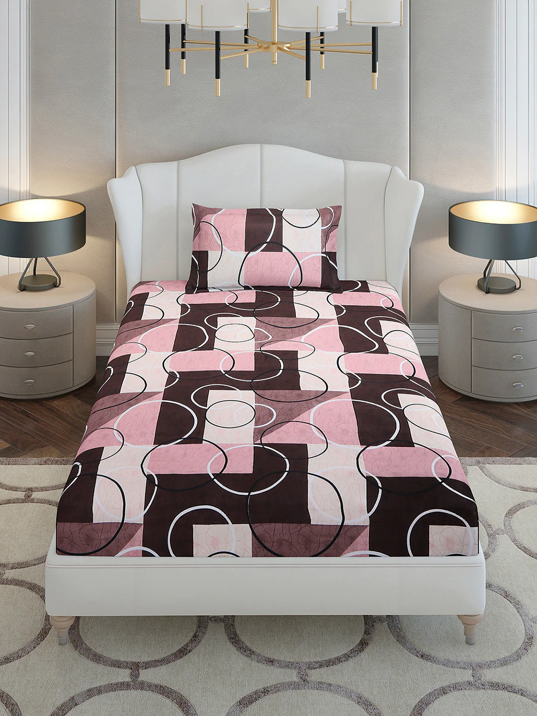 130 GSM Polyester Single Bedsheet with 1 Pillow Cover (Decoy) - Image 2