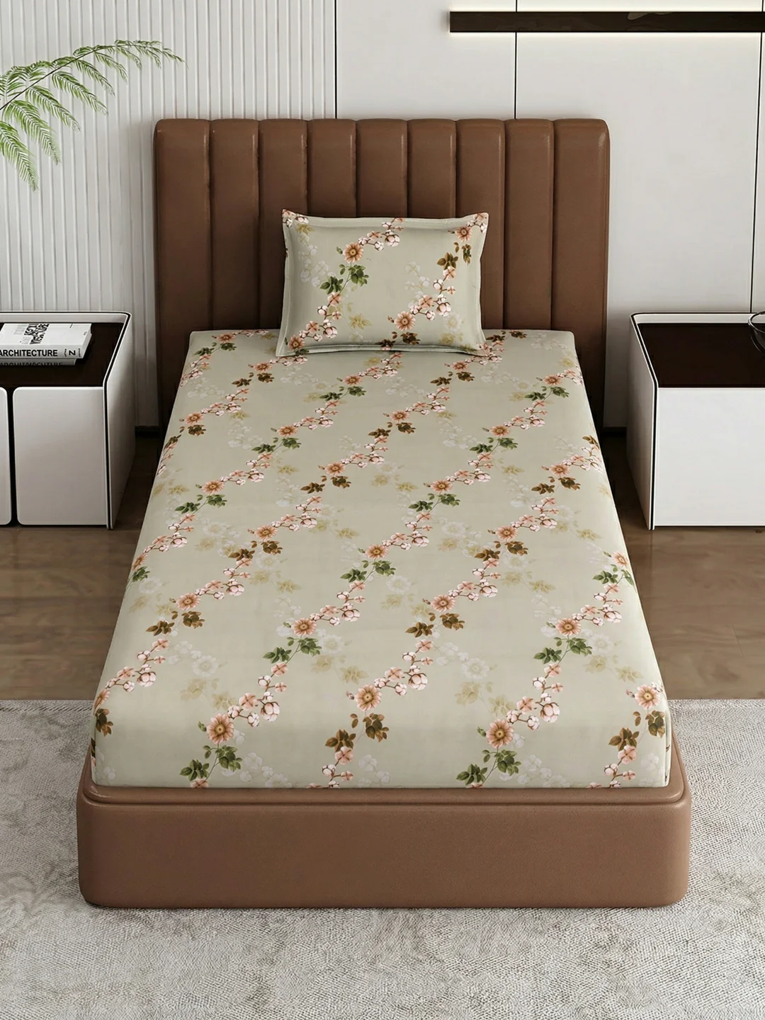 130 GSM Polyester Single Bed Bedsheet with 1 Pillow Cover Decoy Collection - Image 4