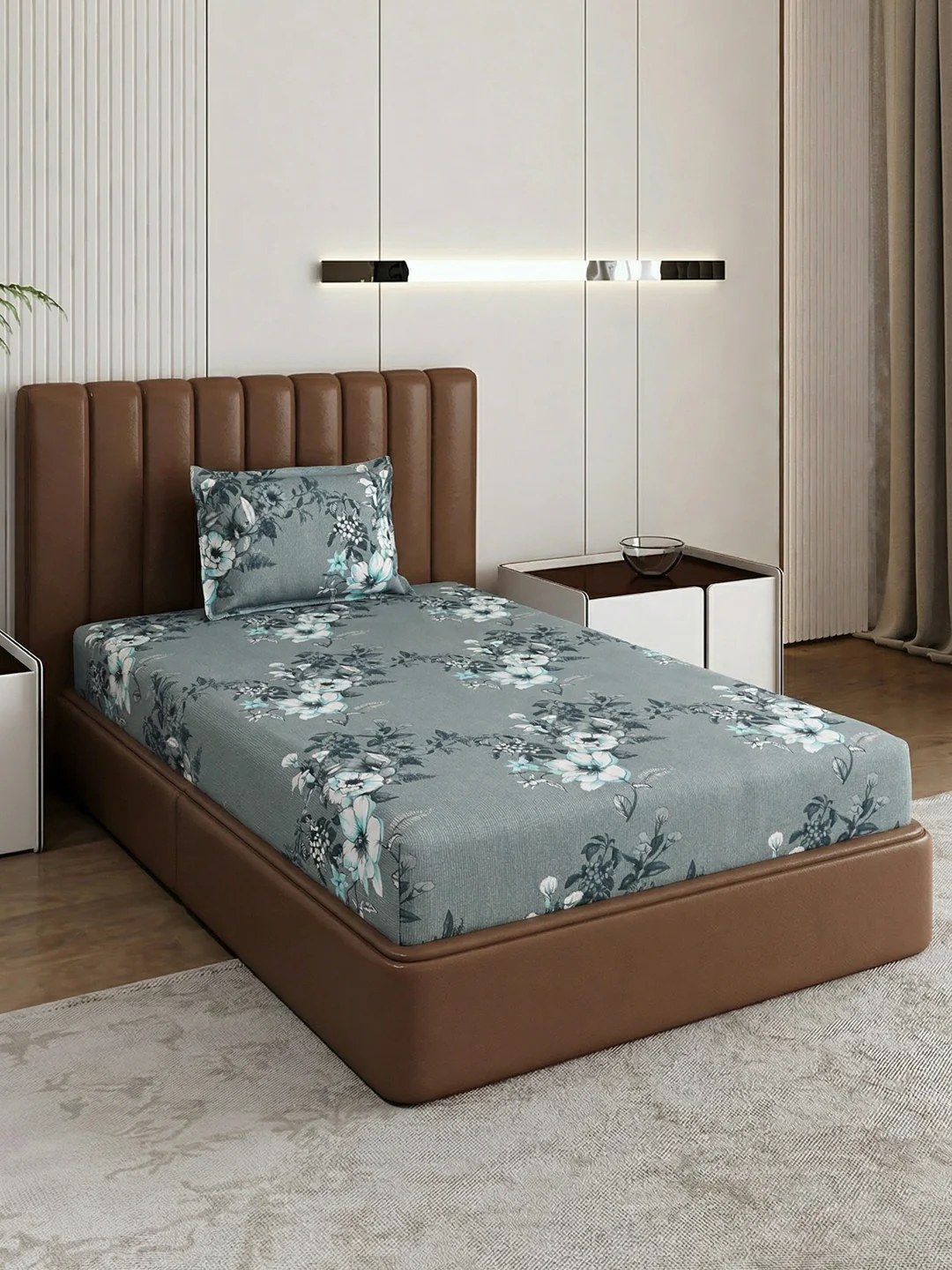 130 GSM Polyester Single Bed Bedsheet with 1 Pillow Cover Decoy Collection - Image 2