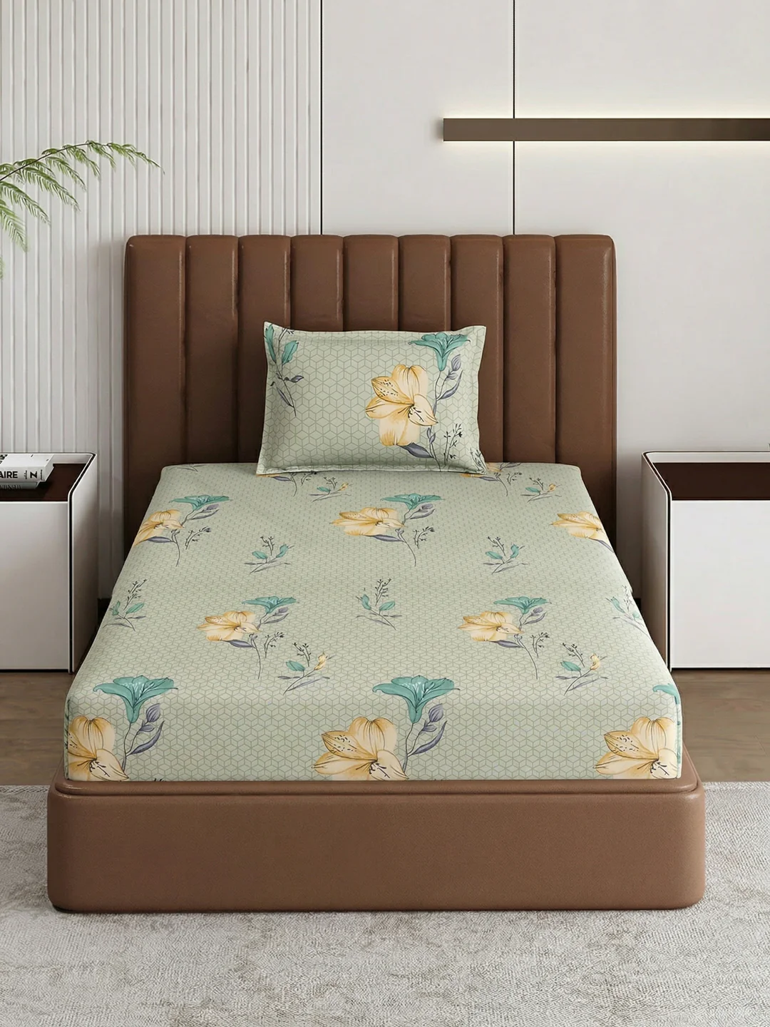 130 GSM Polyester Single Bed Bedsheet with 1 Pillow Cover Decoy Collection - Image 3