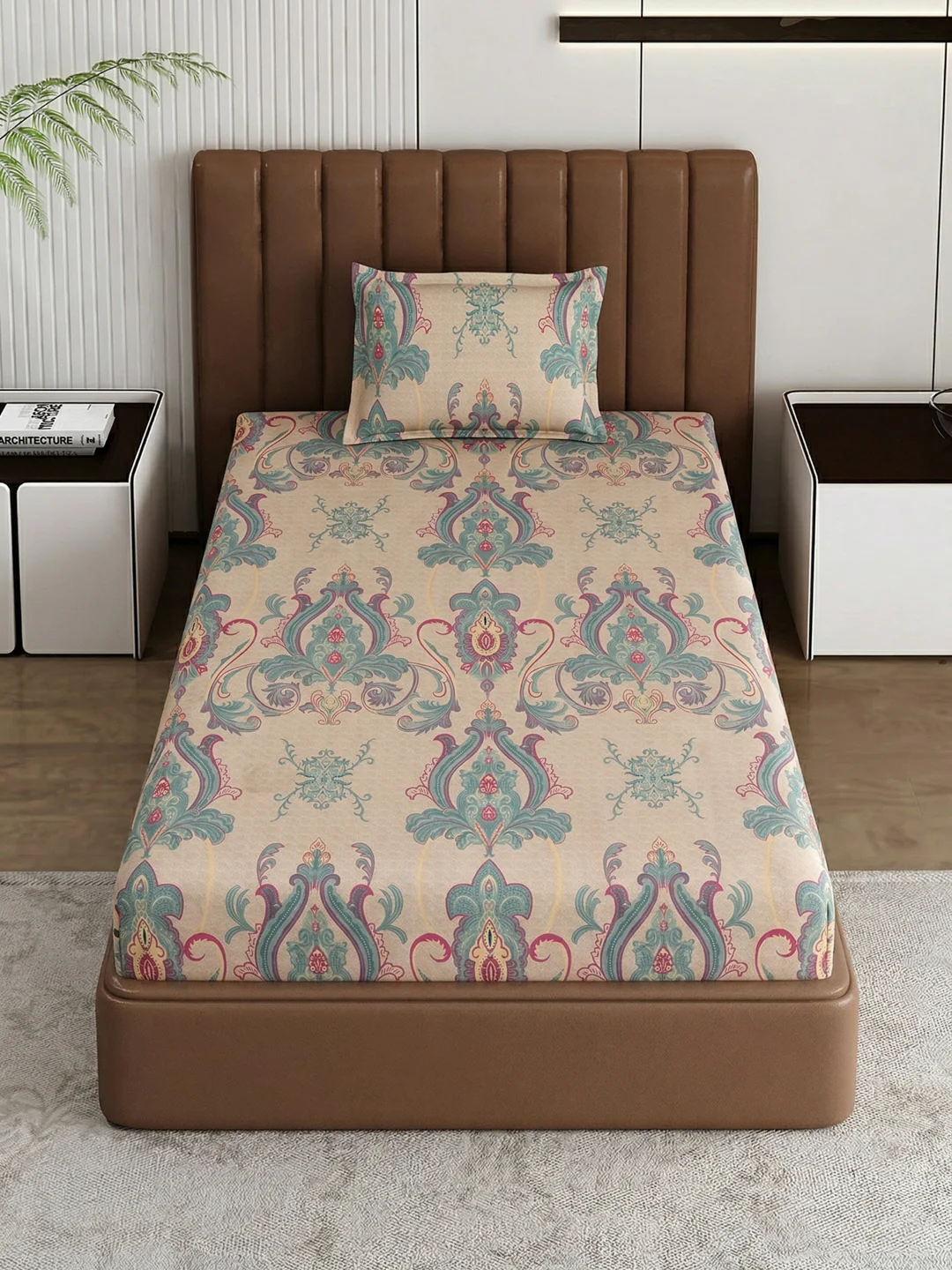 130 GSM Polyester Single Bed Bedsheet with 1 Pillow Cover Decoy Collection - Image 4