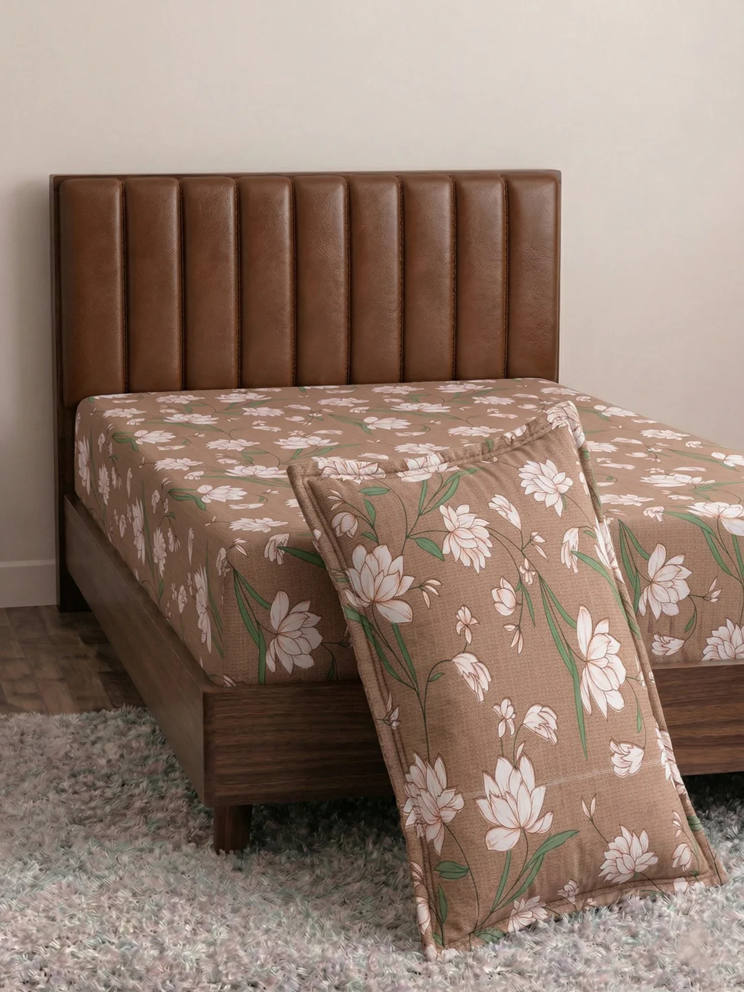 130 GSM Polyester Single Bed Bedsheet with 1 Pillow Cover Decoy Collection - Image 5