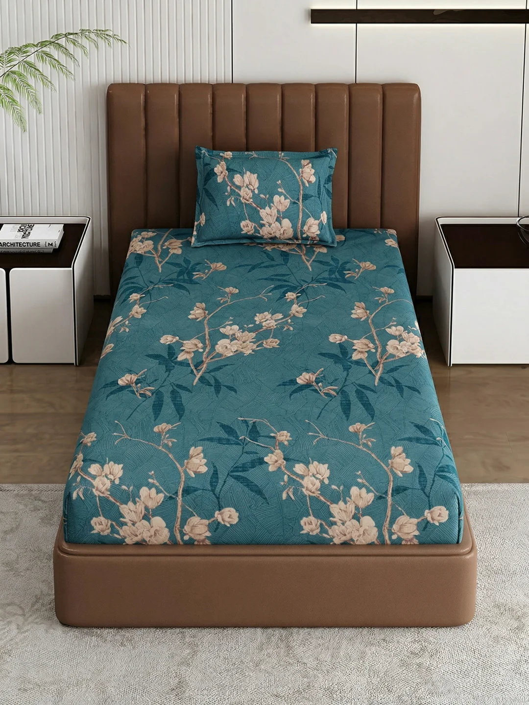 130 GSM Polyester Single Bed Bedsheet with 1 Pillow Cover Decoy Collection - Image 4