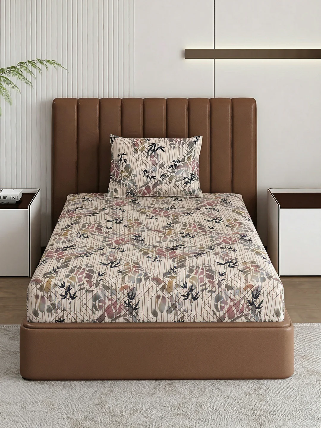 130 GSM Polyester Single Bed Bedsheet with 1 Pillow Cover Decoy Collection - Image 3