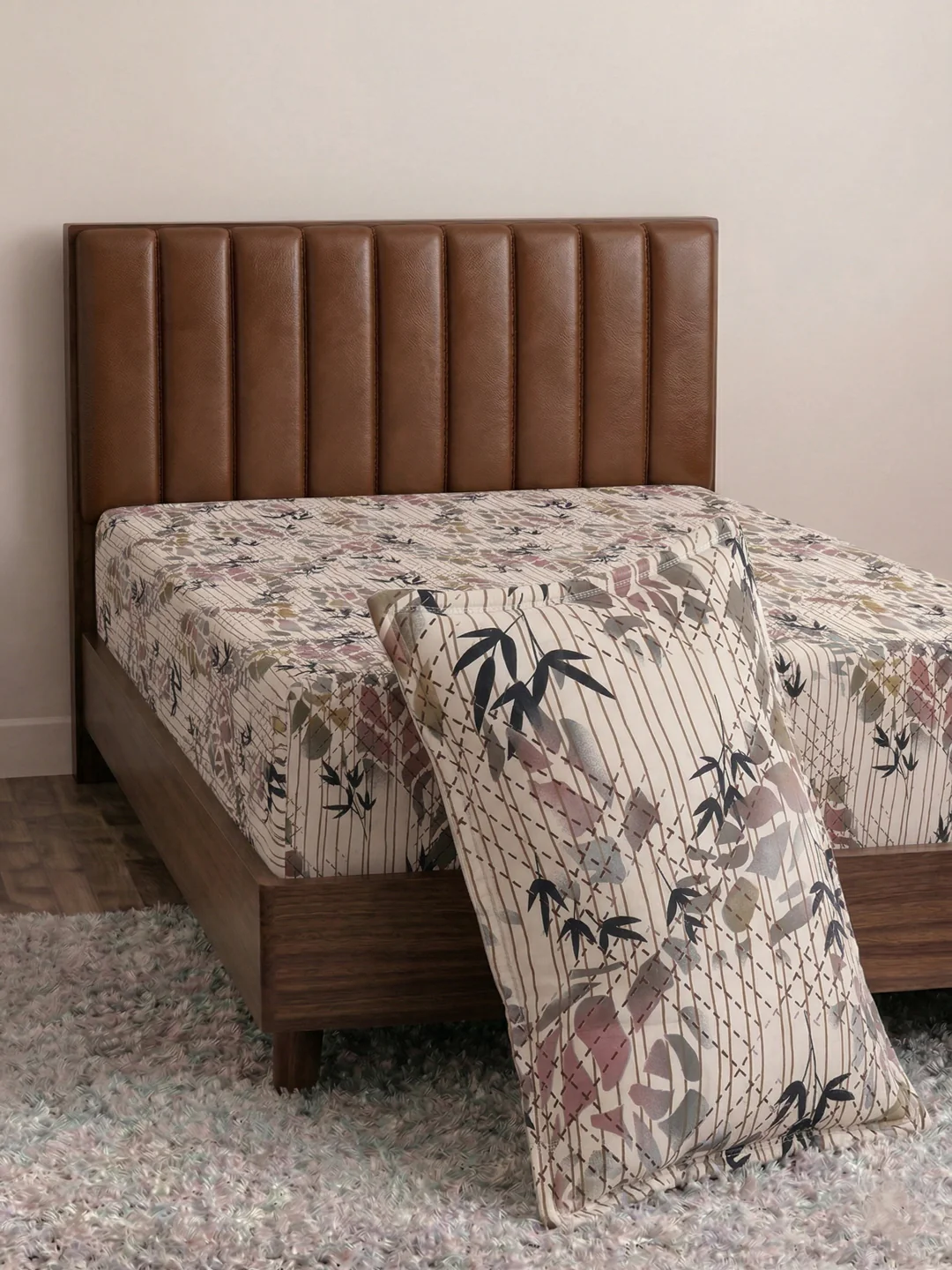 130 GSM Polyester Single Bed Bedsheet with 1 Pillow Cover Decoy Collection - Image 5
