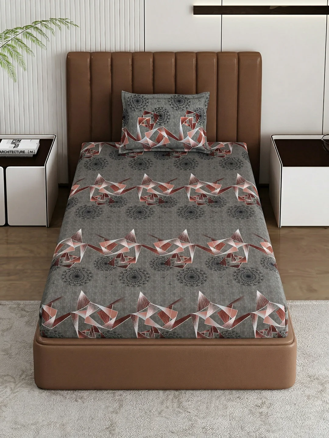 130 GSM Polyester Single Bed Bedsheet with 1 Pillow Cover Decoy Collection - Image 4