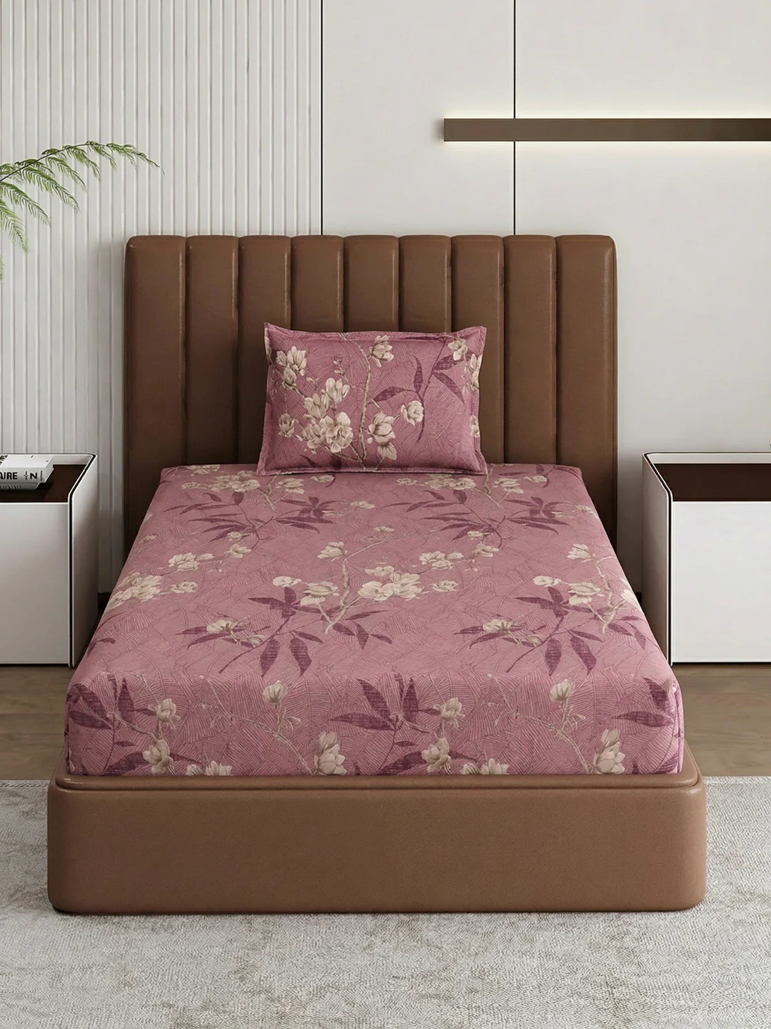 130 GSM Polyester Single Bed Bedsheet with 1 Pillow Cover Decoy Collection - Image 3