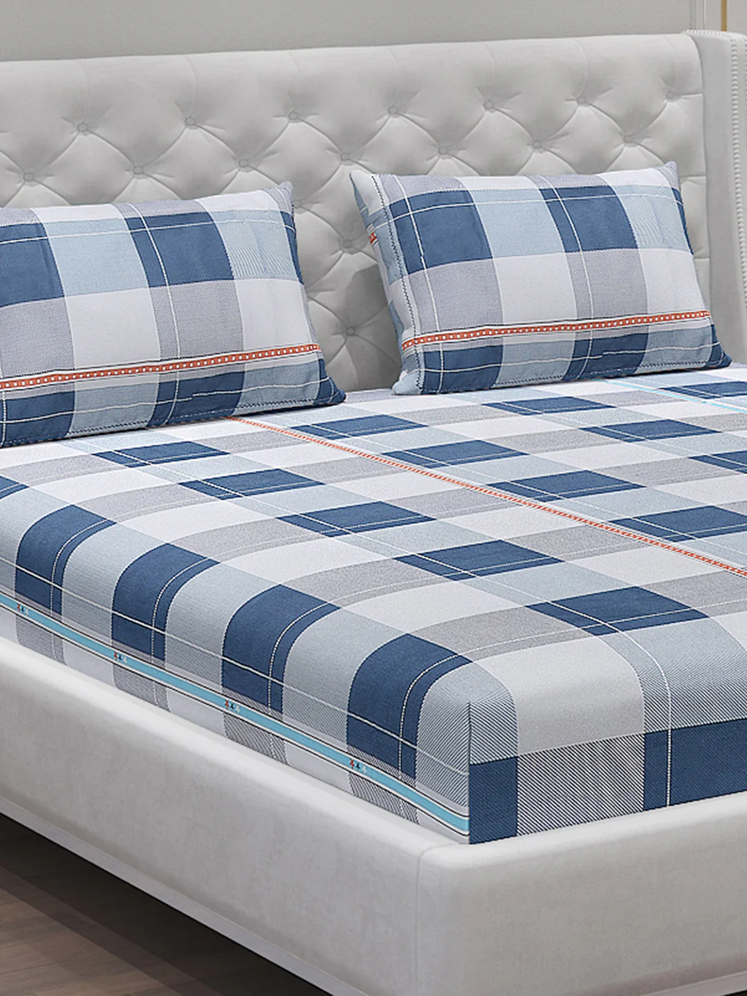 140 GSM Polyester Double Bed Bedsheet with 2 Pillow Covers - Image 5