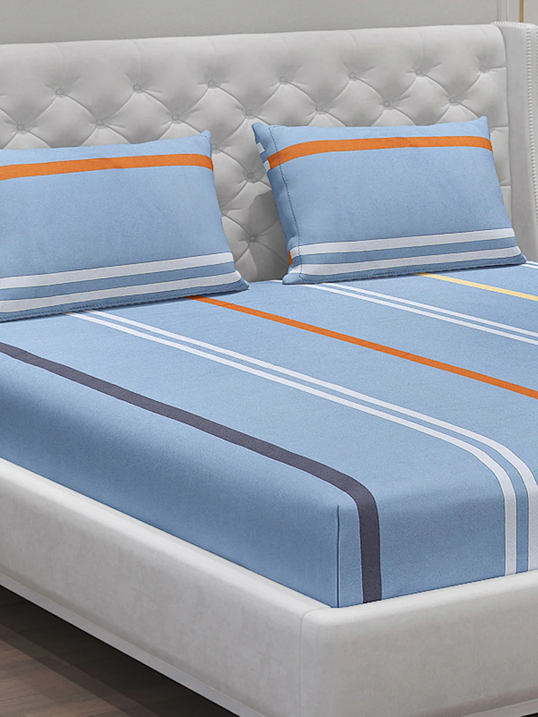 140 GSM Polyester Double Bed Bedsheet with 2 Pillow Covers - Image 5