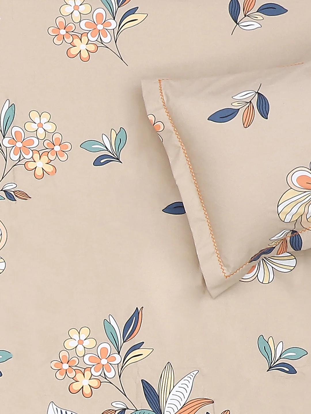 140 GSM Polyester Double Bed Bedsheet with 2 Pillow Covers - Image 6