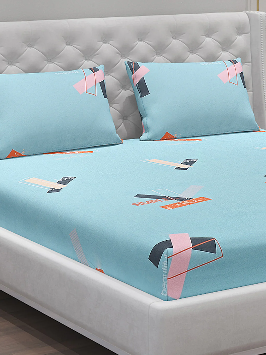 140 GSM Polyester Double Bed Bedsheet with 2 Pillow Covers - Image 5