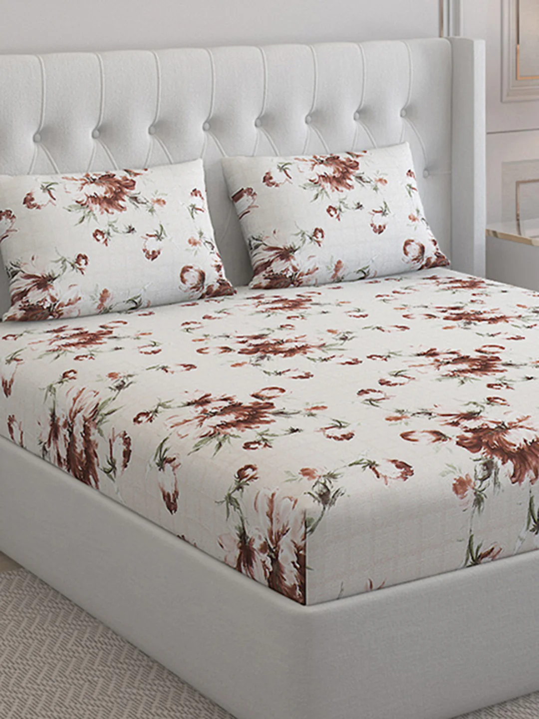 140 TC Cotton Double Bed Bedsheet with 2 Pillow Covers - Image 5