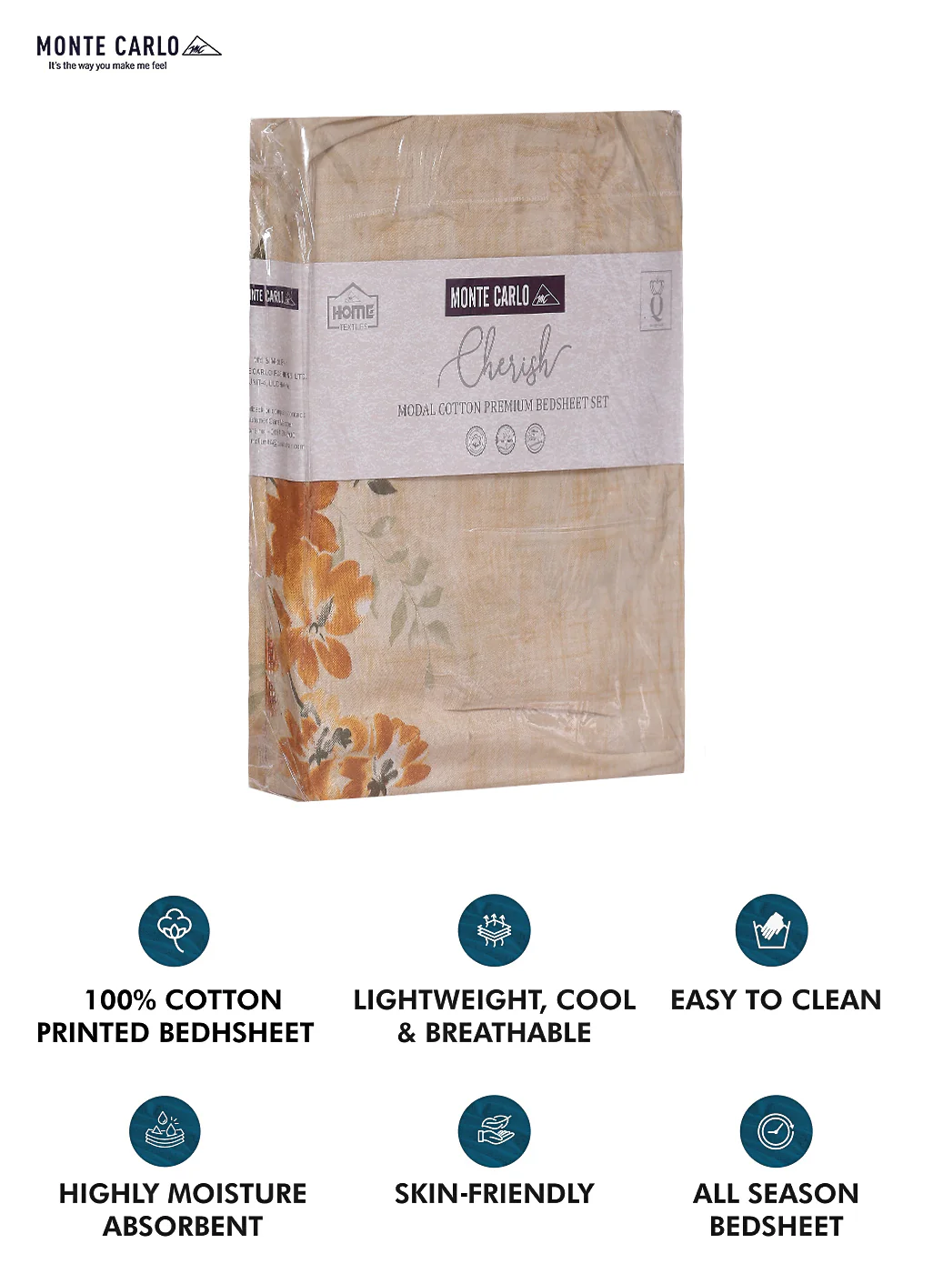 140 TC Cotton Double Bed Bedsheet with 2 Pillow Covers - Image 10