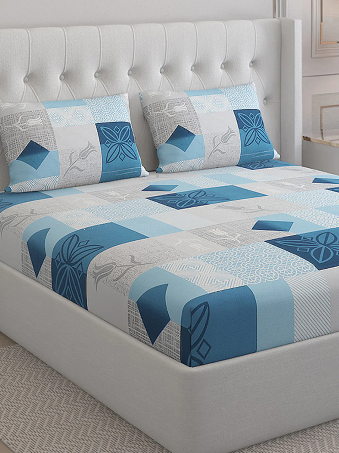 140 TC Cotton Double Bed Bedsheet with 2 Pillow Covers - Image 5